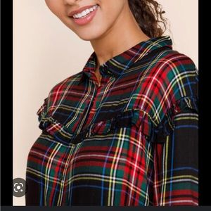 Francesca’s Raleigh ruffle Plaid shirt